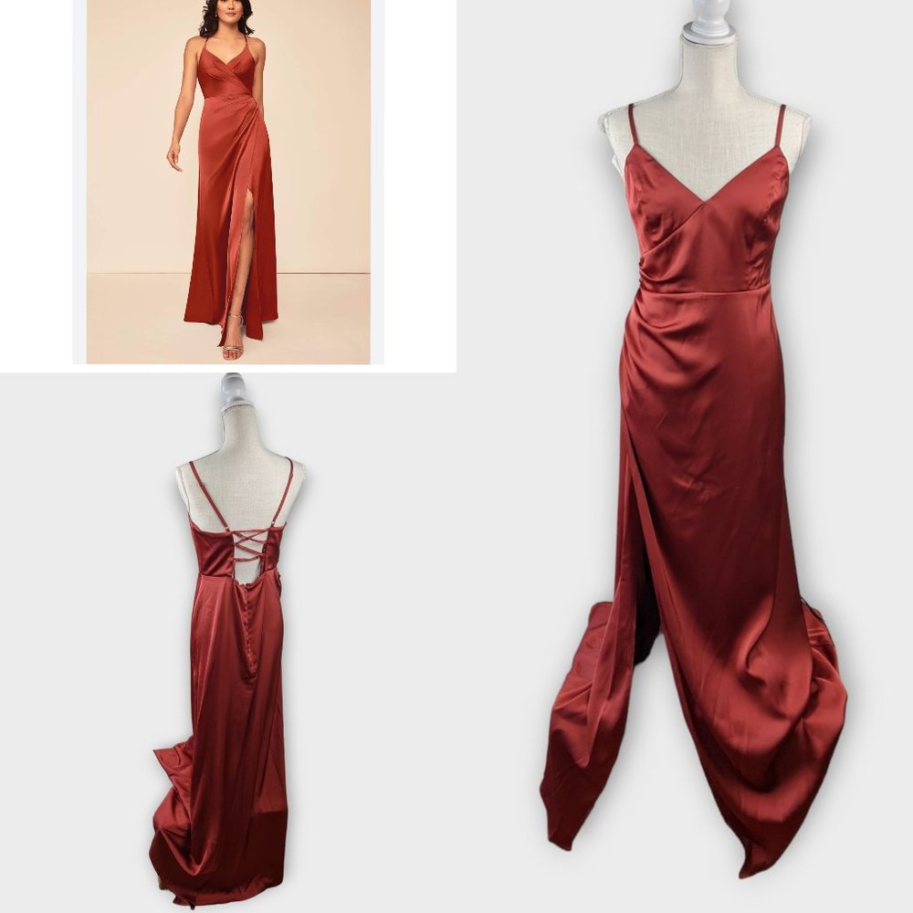Azazie Silk Maxi Dress Size A12 Women